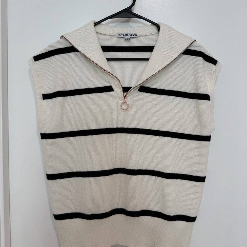 V-Neck Striped Sweater Vest